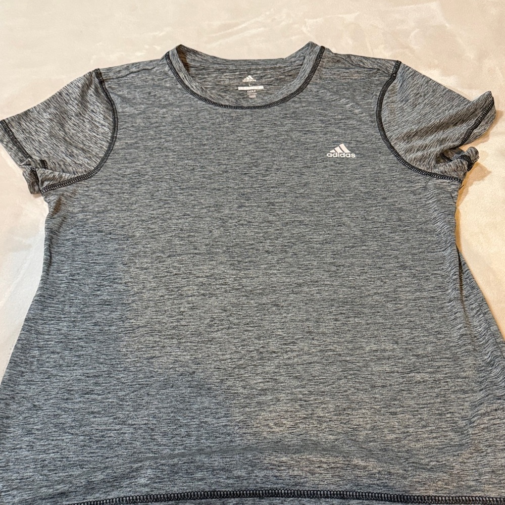 Adidas Heathered Gray Performance Tee